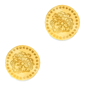 Cabochon Plexx 12mm Fiore di nascita Ottobre-Calendula oro