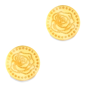 Cabochon Plexx 12mm Fiore di nascita Giugno-Rosa oro