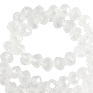 Perline sfaccettate 8x6 mm rondella cristallo-effetto perlato