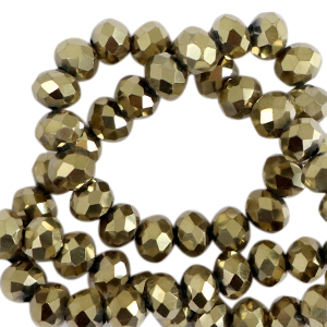 Perline sfaccettate 3x2mm rondella oro antico metallico-effetto perlato