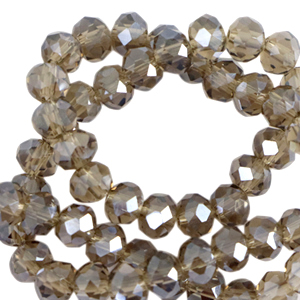 Perline sfaccettate 3x2mm rondella topazio chiaro-effetto perlato