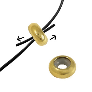 Componenti in acciaio inossidabile chiusura con perline scorrevoli 9x4mm oro