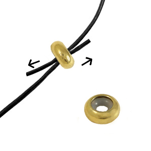 Componenti in acciaio inossidabile chiusura con perline scorrevoli 6x3mm oro
