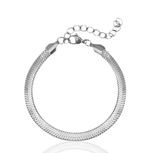 Bracciali in acciaio inossidabile catena a serpente argento