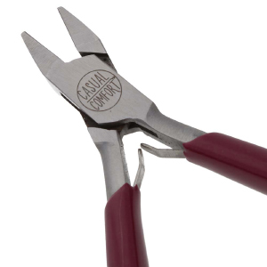 Beadsmith pinza punte piatte liscie rosso-argento