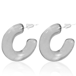 Orecchini alla moda a cerchio grigio