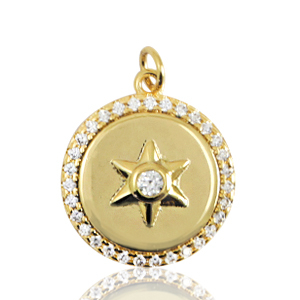 Metallo TQ in ottone ciondolo stella oro