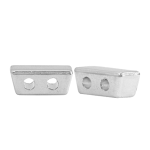 Perline di metallo DQ duo beads ettangolo argento antico (privo di nichel)