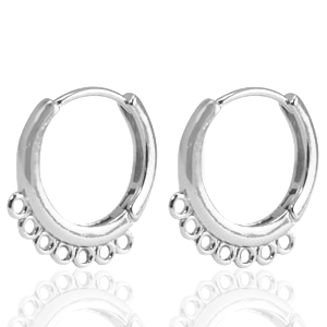 Metallo TQ in ottone orecchini a cerchio argento