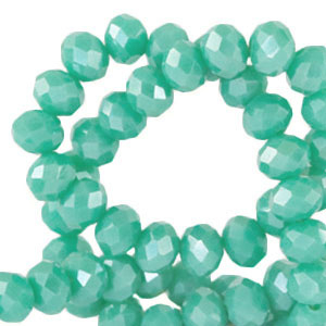 Perline sfaccettate 3x2mm rondella verde erin-effetto perlato