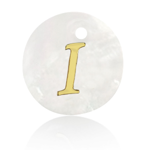 Pendenti di conchiglia prodotti speciali lettera I oro-bianco (colore naturale)