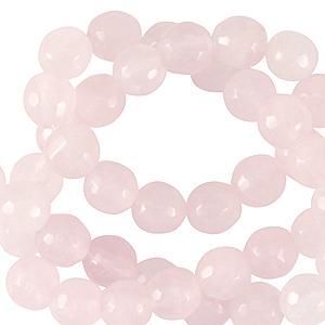 Perline in pietra naturale Quarzo latteo 6mm sfaccettate effetto rosa delicato