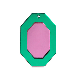 Ciondoli accattivanti ottagono verde metallico-rosa