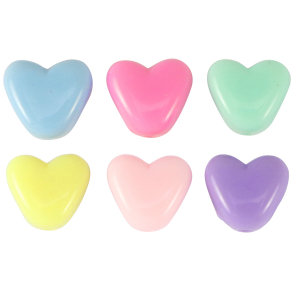 Perline alfabeto in acrilico cuore multicolore pastello