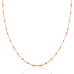Collane in acciaio inossidabile rosa fucsia neon-oro