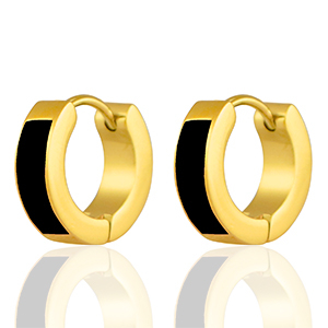 Orecchini in acciaio inossidabile nero-oro