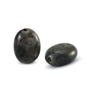 Perline in pietra naturale Labradorite ovale antracite scuro