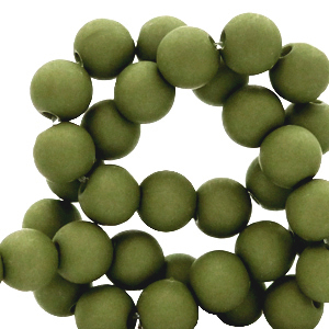 Perline in acrilico 6 mm verde olivastro