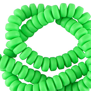 Perline di polimero rondella 7mm verde neon