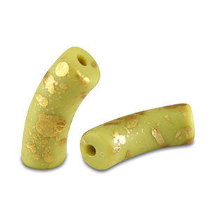 Perline in acrilico tubo opaca verde lime-oro