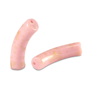 Perline in acrilico tubo lucida rosa chiaro-oro