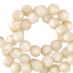 Perline Super Polaris Apaco 8 mm tonda opaca bianco prosecco