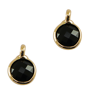 Pendenti di vetro Crystal Glass 7mm nero-oro