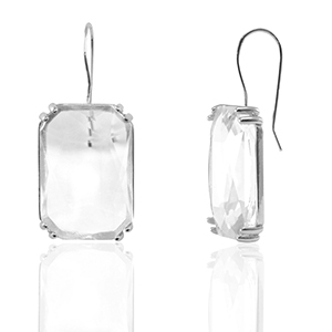 Orecchini con Cristalli rettangolo cristallo-argento