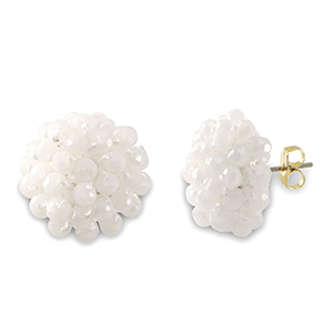 Orecchini sfaccettati con anellino bianco