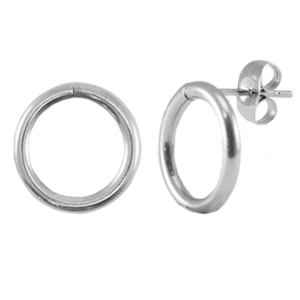 Componenti in acciaio inossidabile orecchini 14mm argento