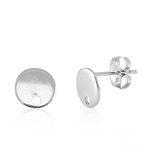 Componenti in acciaio inossidabile orecchini con anellino 8mm argento