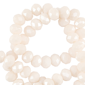 Perline sfaccettate 3x2mm rondella bianco vaniglia-effeto perlato
