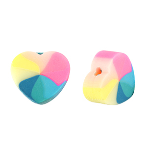 Perline di polimero cuore multicolore