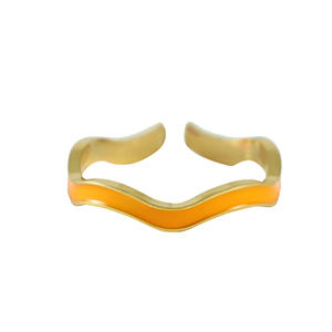 Anelli in acciaio inossidabile oro-arancione