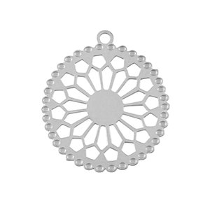 Ciondoli in acciaio inossidabile boh&eacute;mien 20mm argento