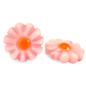 Perline di conchiglia fiore rosa anguria-arancio