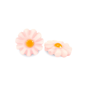 Perline di conchiglia fiore rosa chiaro-arancio
