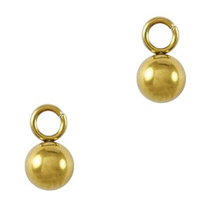 Ciondoli in acciaio inossidabile tondo 4mm oro