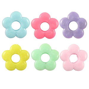 Perline con look acrilico fiore multicolore pastello