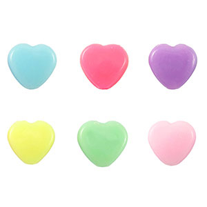 Perline con look acrilico cuore multicolore pastello
