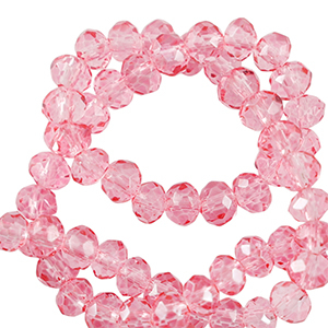 Perline sfaccettate 6x4mm rondella rosa peonia
