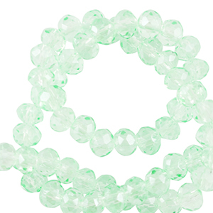 Perline sfaccettate 4x3mm rondella verde menta delicato