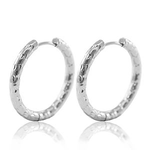 Orecchini in acciaio inossidabil a cerchio 25mm argento