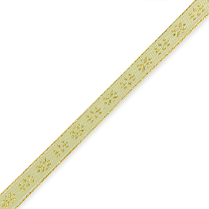 Nastro con testo fiori verde oliva-oro