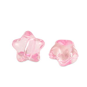 Perline in acrilico stella rosa trasparente