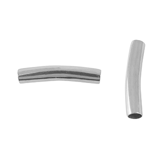 Perline in acciaio inossidabile tubo 30mm argento