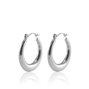 Orecchini in acciaio inossidabil a cerchio 25mm argento