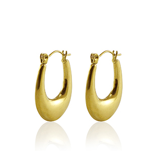 Orecchini in acciaio inossidabile ovale oro