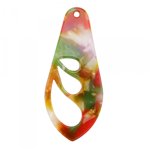 Pendenti in resina ala multicolore rosa-verde