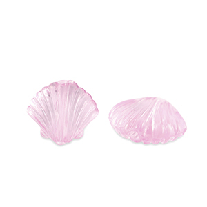 Perline in acrilico conchiglia trasparente rosa azalea
